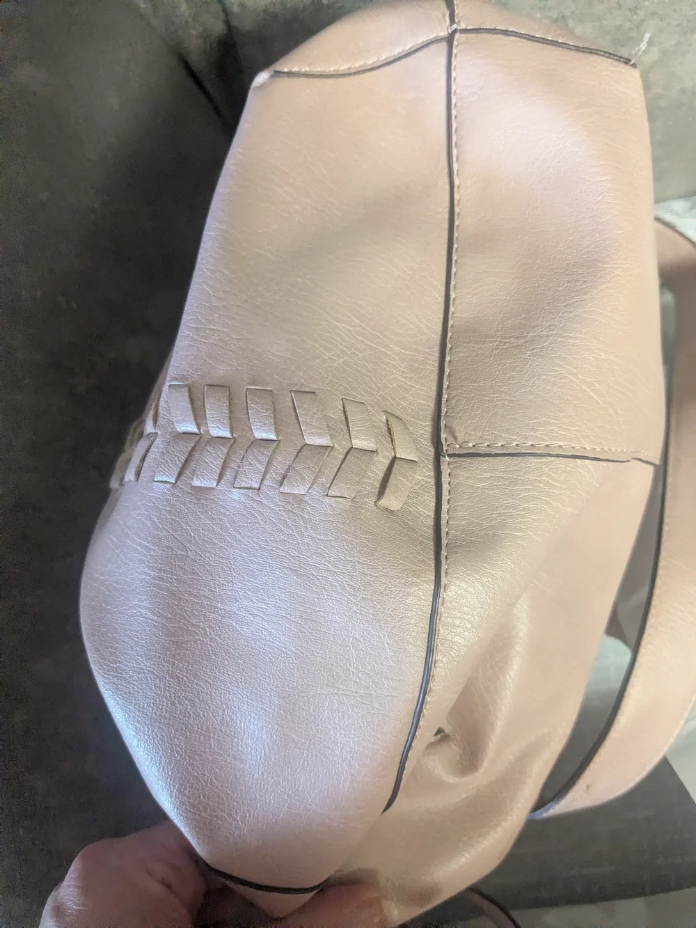 Blush Pink Genuine Leather Crossbody Bag | Boho Braided Weave Purse with Antique